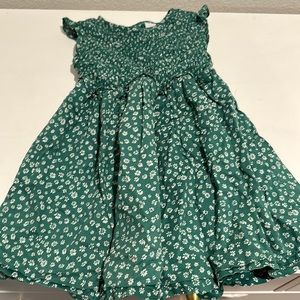 Toddler Girls Green Floral Print Dress